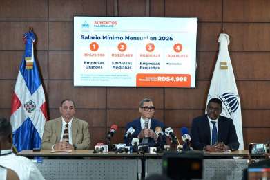 Entra en vigor aumento de 8% al salario m�nimo en Rep�blica Dominicana